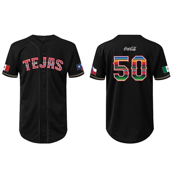 Texas Rangers Black Mexican Heritage Night Stitched Jersey