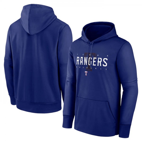 Texas Rangers Royal Pregame Performance Pullover Hoodie
