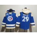 Toronto Blue Jays #29 Joe Carter Royal Ageless Must-Have Lace-Up Pullover Hoodie
