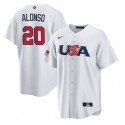 USA #20 Pete Alonso 2023 White World Classic Stitched Jersey