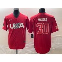 USA #30 Kyle Tucker 2023 Red World Classic Stitched Jersey
