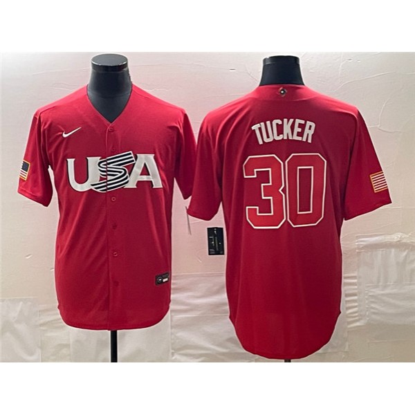 USA #30 Kyle Tucker 2023 Red World Classic Stitched Jersey