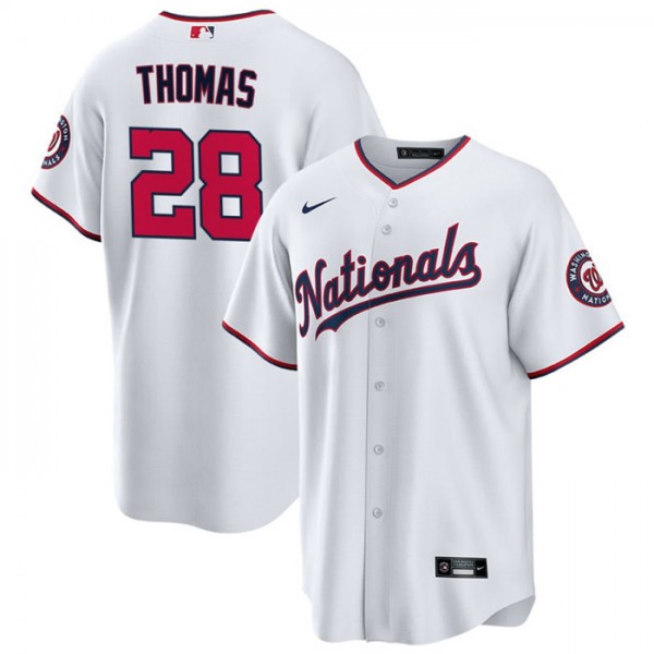 Washington Nationals #28 Lane Thomas White Cool Base Stitched Jersey