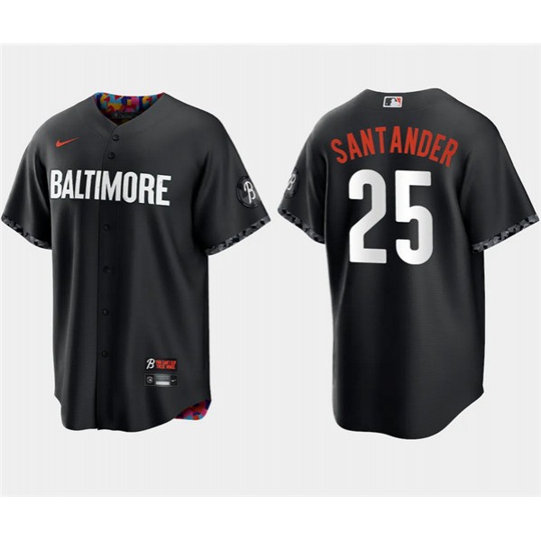 Baltimore Orioles #25 Anthony Santander Black 2023 City Connect Cool Base Stitched Jersey