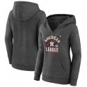Women's Atlanta Braves 2021 Heathered Charcoal National League Champions Locker Room Pullover Hoodie(Run Small)