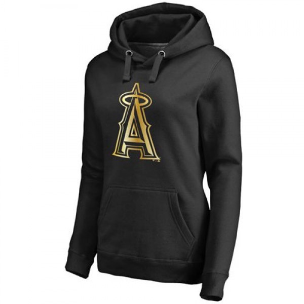Women's Los Angeles Angels Of Anaheim Gold Collection Pullover Hoodie Black