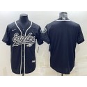 Philadelphia Eagles Blank Black Reflective With Patch Cool Base Stitched Baseball Jersey