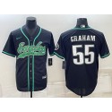 Philadelphia Eagles #55 Brandon Graham Black With Patch Cool Base Stitched Baseball Jersey