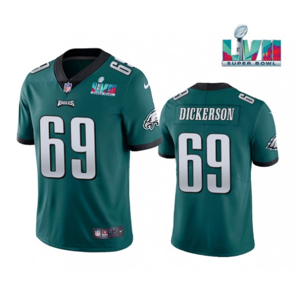 Philadelphia Eagles #69 Landon Dickerson Green Super Bowl LVII Patch Vapor Untouchable Limited Stitched Jersey