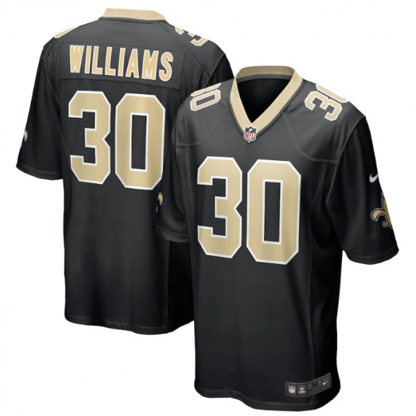 New Orleans Saints #30 Jamaal Williams Black Stitched Game Jersey