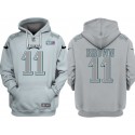 Philadelphia Eagles #11 A.J. Brown Grey Atmosphere Fashion Super Bowl LVII Patch Pullover Hoodie