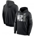 Philadelphia Eagles Black 2022 NFC Champions Iconic Therma Performance Pullover Hoodie