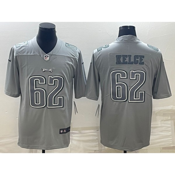 Philadelphia Eagles #62 Jason Kelce Gray Atmosphere Fashion Stitched Jersey
