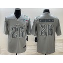 Philadelphia Eagles #26 Miles Sanders Gray Super Bowl LVII Patch Atmosphere Fashion Stitched Jersey