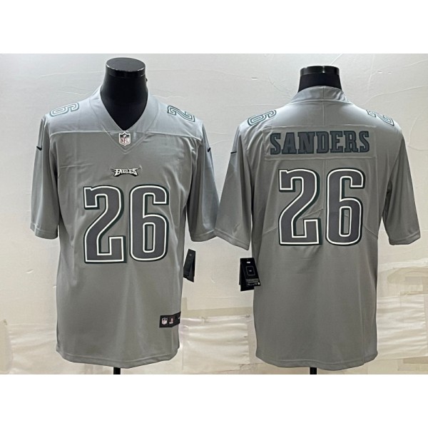 Philadelphia Eagles #26 Miles Sanders Gray Atmosphere Fashion Stitched Jersey