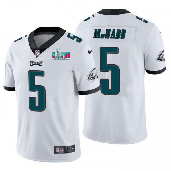 Philadelphia Eagles #5 Donovan McNabb White Super Bowl LVII Patch Vapor Untouchable Limited Stitched Jersey