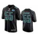 Philadelphia Eagles #55 Brandon Graham Black Super Bowl LVII Patch Stitched Game Jersey