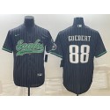 Philadelphia Eagles #88 Dallas Goedert Black With Patch Cool Base Stitched Baseball Jersey