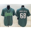 Philadelphia Eagles #68 Jordan Mailata Green With Patch Cool Base Stitched Baseball Jersey