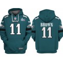 Philadelphia Eagles #11 A.J. Brown Green Super Bowl LVII Patch Pullover Hoodie