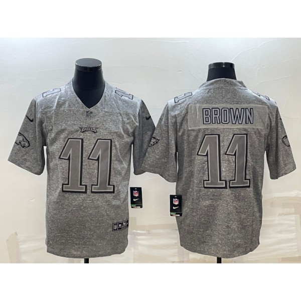 Philadelphia Eagles #11 A. J. Brown Grey Stitched Jersey