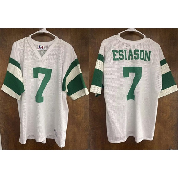 New York Jets #7 Boomer Esiason White Stitched Jersey