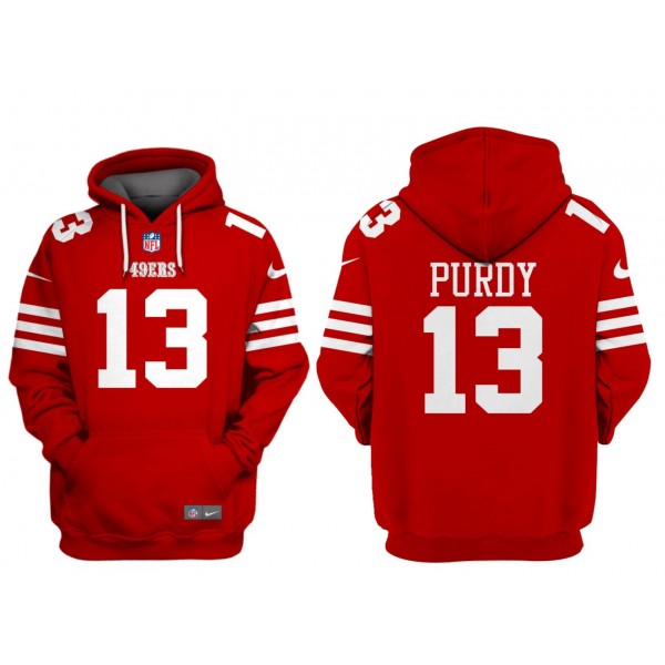 San Francisco 49ers #13 Brock Purdy Red Alternate Pullover Hoodie