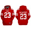 San Francisco 49ers #23 Christian McCaffrey Red Alternate Pullover Hoodie