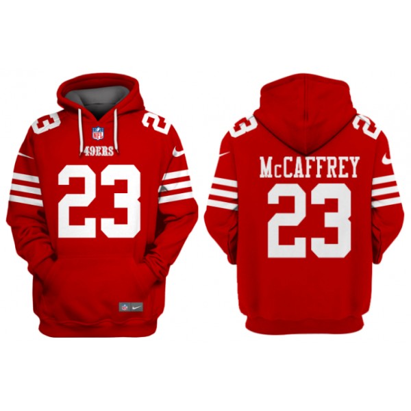 San Francisco 49ers #23 Christian McCaffrey Red Alternate Pullover Hoodie