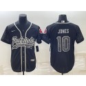 New England Patriots #10 Mac Jones Black Reflective With Patch Cool Base Stitched Baseball Jersey