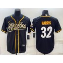Pittsburgh Steelers #32 Franco Harris Black With Patch Cool Base Stitched Baseball Jersey