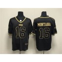 San Francisco 49ers #16 Joe Montana Black Gold Stitched Jersey