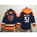 Chicago Bears #51 Dick Butkus Navy Ageless Must-Have Lace-Up Pullover Hoodie