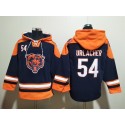 Chicago Bears #54 Brian Urlacher Navy Ageless Must-Have Lace-Up Pullover Hoodie