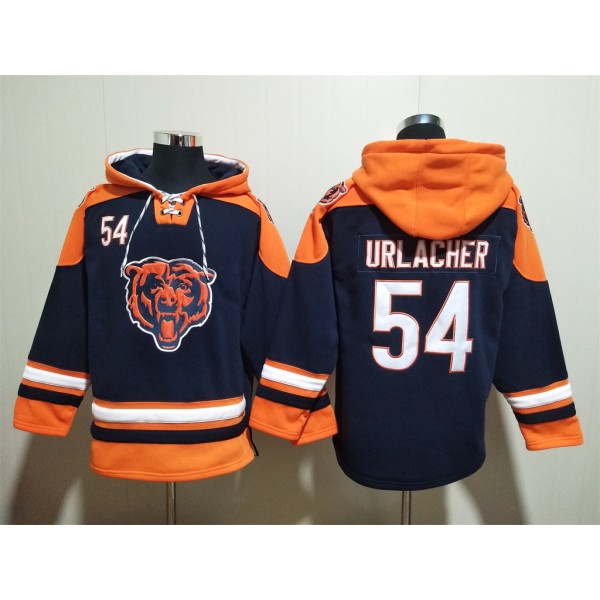 Chicago Bears #54 Brian Urlacher Navy Ageless Must-Have Lace-Up Pullover Hoodie