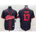 San Francisco 49ers #13 Brock Purdy Black With Patch Cool Base Stitched Baseball Jersey