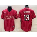 San Francisco 49ers #19 Deebo Samuel Red With Patch Cool Base Stitched Baseball Jersey