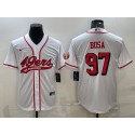 San Francisco 49ers #97 Nick Bosa New White With Patch Cool Base Stitched Baseball Jersey
