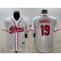 San Francisco 49ers #19 Deebo Samuel New White With Patch Cool Base Stitched Baseball Jersey