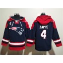 New England Patriots #4 Bailey Zappe Navy Ageless Must-Have Lace-Up Pullover Hoodie