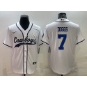 Dallas Cowboys #7 Trevon Diggs White Cool Base Stitched Baseball Jersey