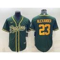 Green Bay Packers #23 Jaire Alexander Green Gold With Patch Cool Base Stitched Baseball Jersey