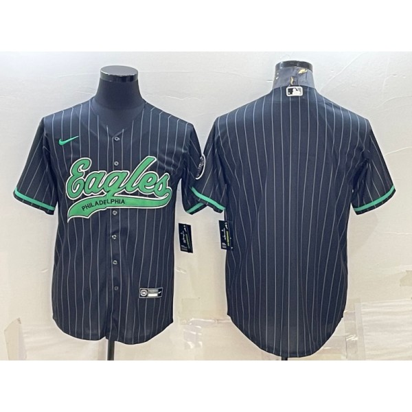 Philadelphia Eagles Blank Black With Patch Cool Base Stitched Baseball Jersey