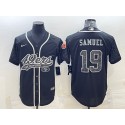 San Francisco 49ers #19 Deebo Samuel Black Reflective With Patch Cool Base Stitched Baseball Jersey
