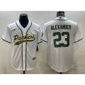 Green Bay Packers #23 Jaire Alexander White With Patch Cool Base Stitched Baseball Jersey