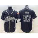 San Francisco 49ers #97 Nick Bosa Black Reflective With Patch Cool Base Stitched Baseball Jersey