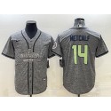 Seattle Seahawks #14 DK Metcalf Grey With Patch Cool Base Stitched Baseball Jersey