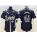 New Orleans Saints #41 Alvin Kamara Black Reflective With Patch Cool Base Stitched Baseball Jersey