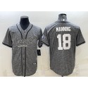 Indianapolis Colts #18 Peyton Manning Grey With Patch Cool Base Stitched Baseball Jersey