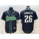Philadelphia Eagles #26 Miles Sanders Black With Patch Cool Base Stitched Baseball Jersey